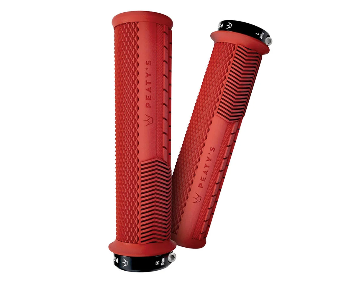 Peaty's Race Control Knurl Thin Lock-On Grips (Red) (Pair)